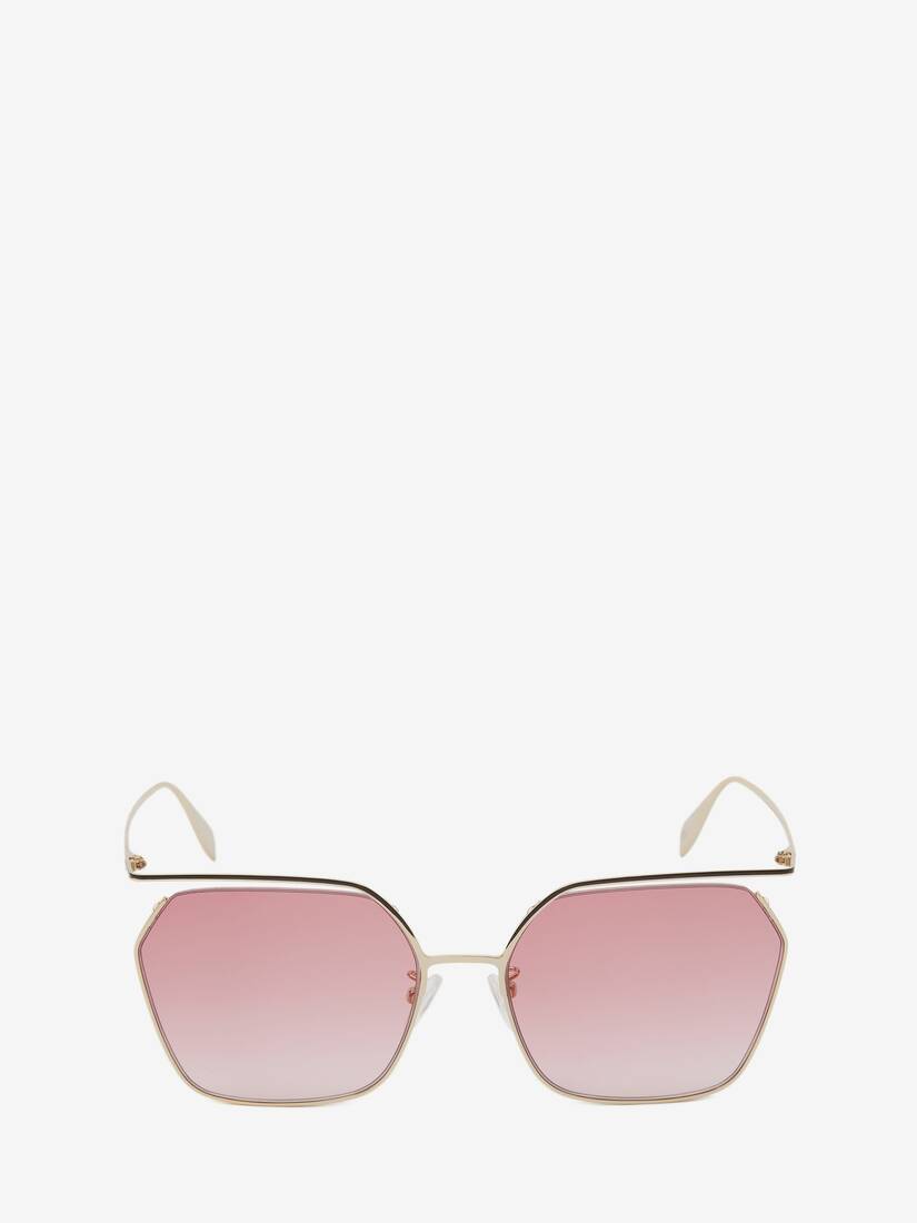 Gafas De Sol Alexander McQueen The Cut Square Mujer - Dorados - Mexico 657-LDMZQF